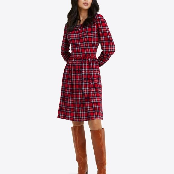 Draper James Fit and Flare Dress in Angie Plaid - Picture 1 of 11